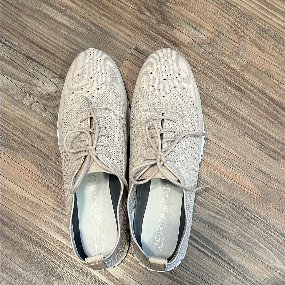 Cole Haan Men's Zerogrand Knit Oxford Shoes - Beige (slightly used)